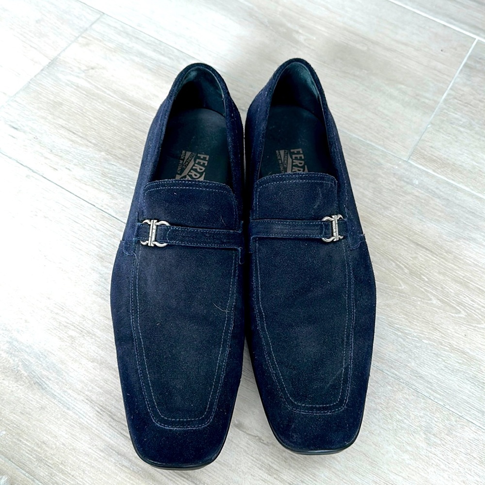 Men’s Suede Salvatore Ferragamo Loafers Size 10 1/2 2E